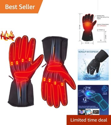 Rechargeable Battery Heated Gloves - Waterproof, Touchscreen & Adjustable Warmth