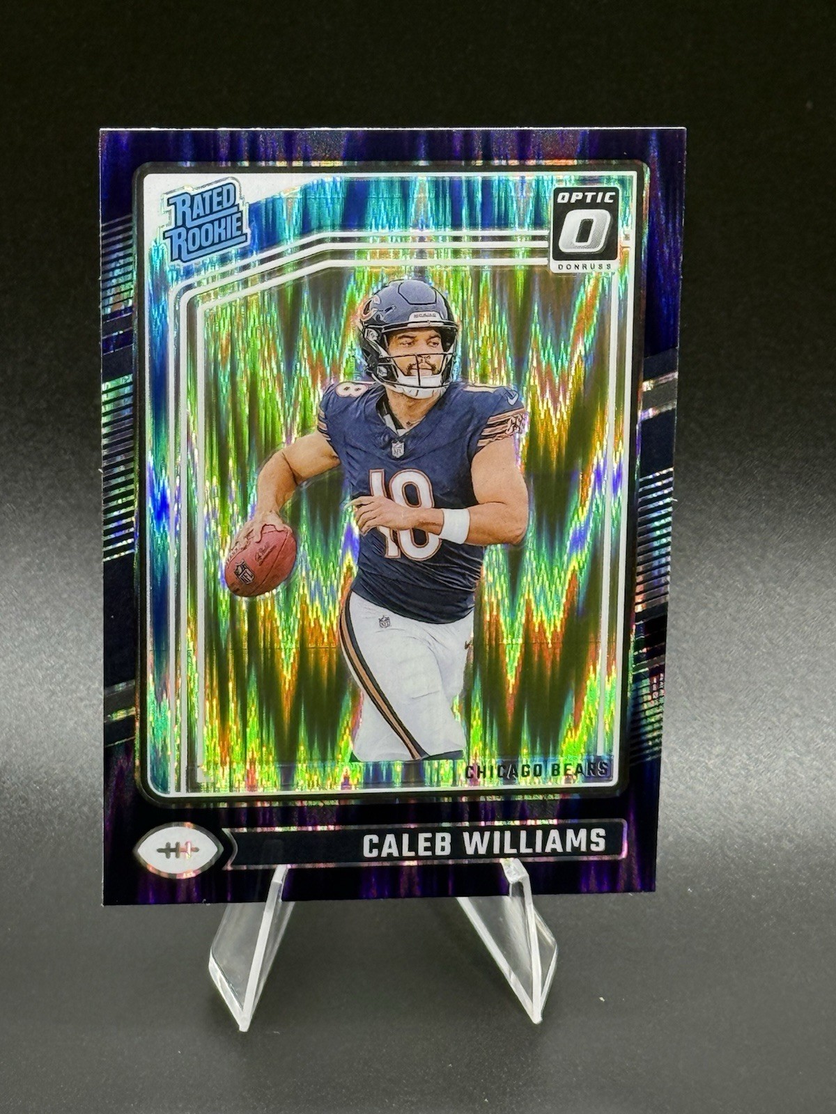 2024 Panini Donruss Optic - Rated Rookie Caleb Williams #201 Purple Shock Prizm