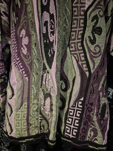 Bergatti XL Coogi Style Sweatshirt Purple Vintage Heavy Knit Hip Hop Style Y2k - Picture 6 of 24