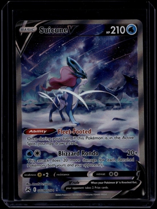 Pokemon TCG Suicune V GG38/GG70 Crown Zenith Galarian Gallery NM