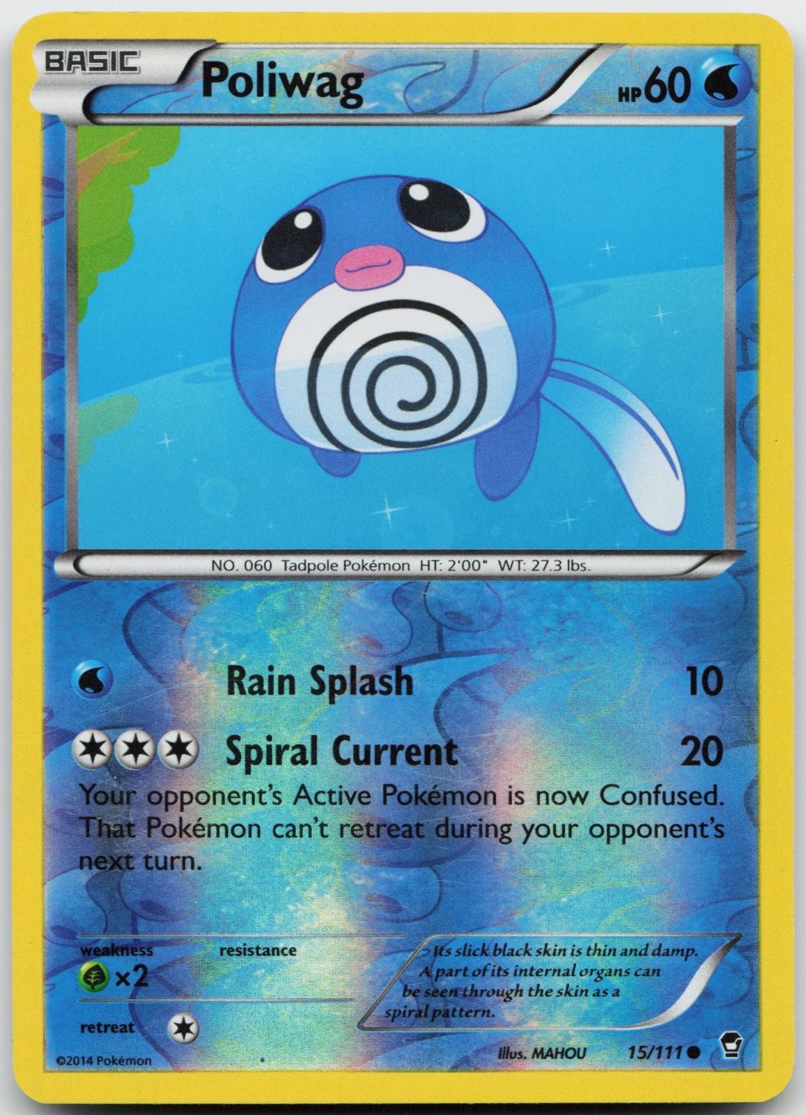 Poliwag 15/111 Reverse Holo Pokemon Furious Fists - LP