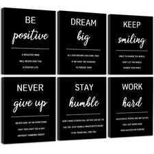 Inspirational Framed Wall Art Motivational Quotes Wall Decor Encouraging Offi...
