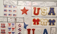4th of July Stickers - Paper Crafts Scrapbook Stickers Patriotic USA Flag Craft