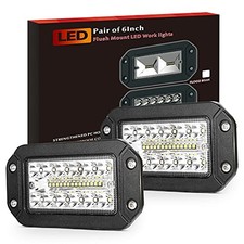 Flush Mount LED Light Pods, 2Pcs 6 Inch Spot Flood Combo Beam 6000 LM Triple