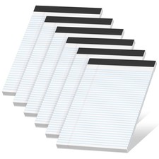 6 Pack Legal Pads 8.5 x 11 College Ruled Notepads, White Note Pads 8.5'' x 11...