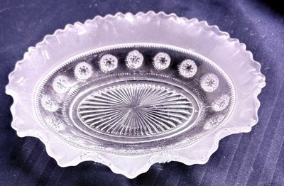 1928 Davidson Of England Blackberry Prunt Frosted And Clear Dish