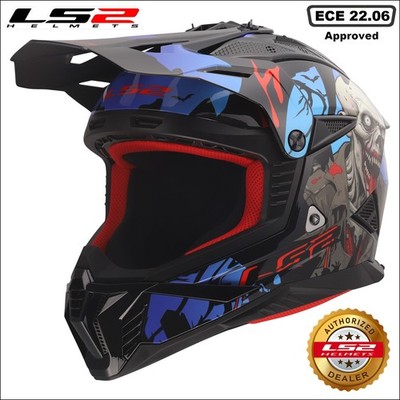 LS2 MX708 FAST II ZOMBI II LEICHTER OFFROAD MX QUAD HELM SCHWARZ BLAU