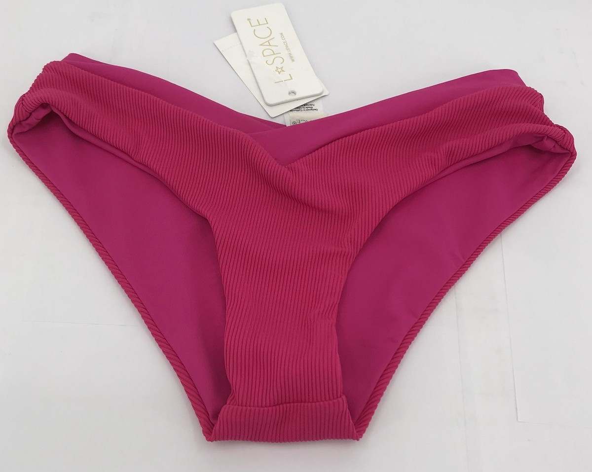 L Space Bikini Bottom Womens Size Small S Pink Pratt Bottom Seim Beach View 3