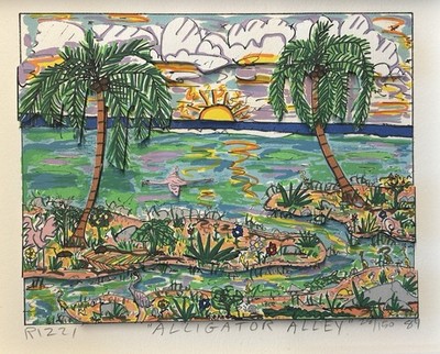 James RIZZI: original 3D ''ALLIGATOR ALLEY'', handsigniert, 28/150, gerahmt, 1984