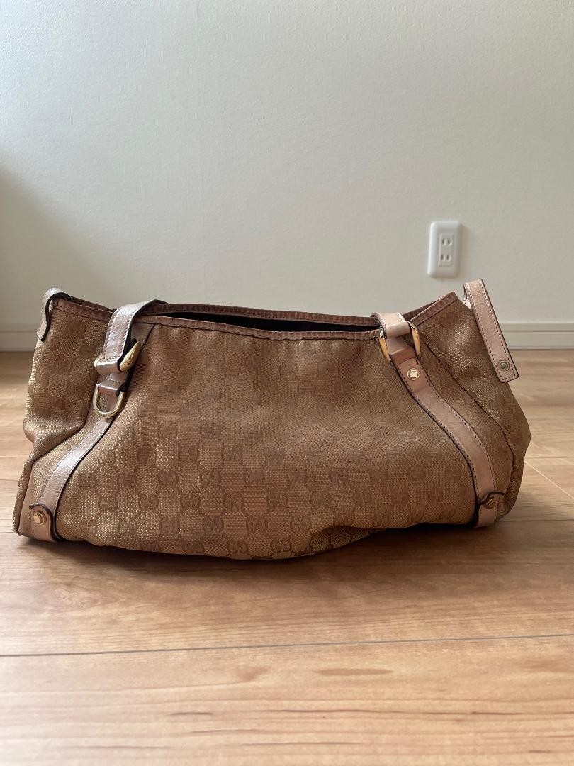 GUCCI Abbey GG Canvas Pink Tote Bag Authentic From Japan-image