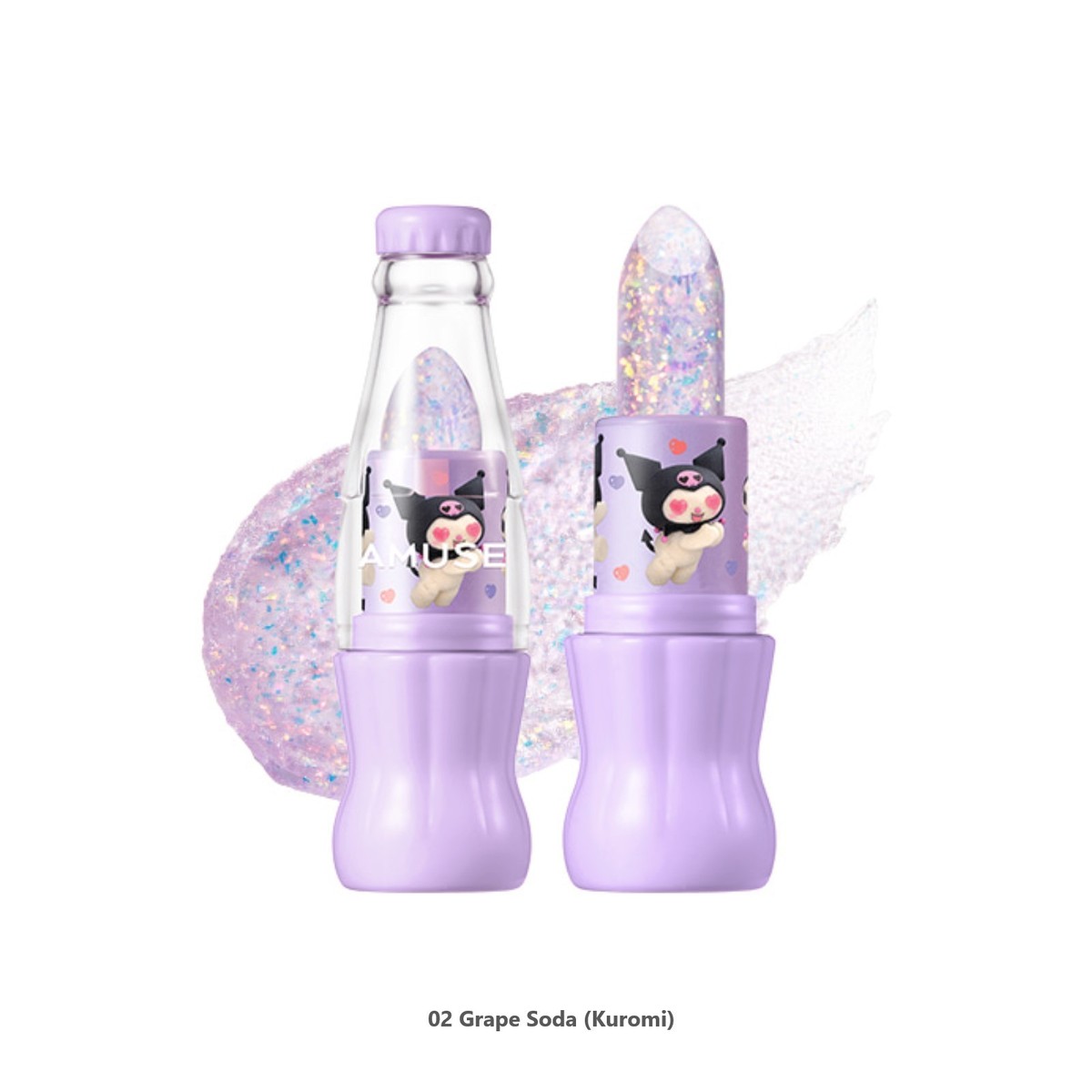 AMUSE x MY MELODY & KUROMI Sparkle Soda Lip Balm 3.6g + Sticker