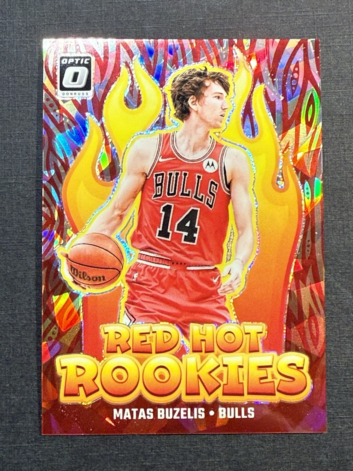 MATAS BUZELIS 2024-25 DONRUSS OPTIC 1 RED HOT ROOKIE CRACKED ICE RC 10/25