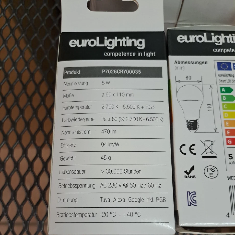 euroLighting Smart Glühbirne E27, WLAN LED Lampe, Alexa, Tuba, Google, Bluetooth - Bild 3 von 4
