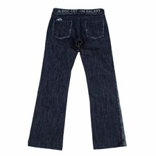 ISSEY MIYAKE A-POC Jacquard Denim Flare Pants Indigo Cotton Womens 2 Used