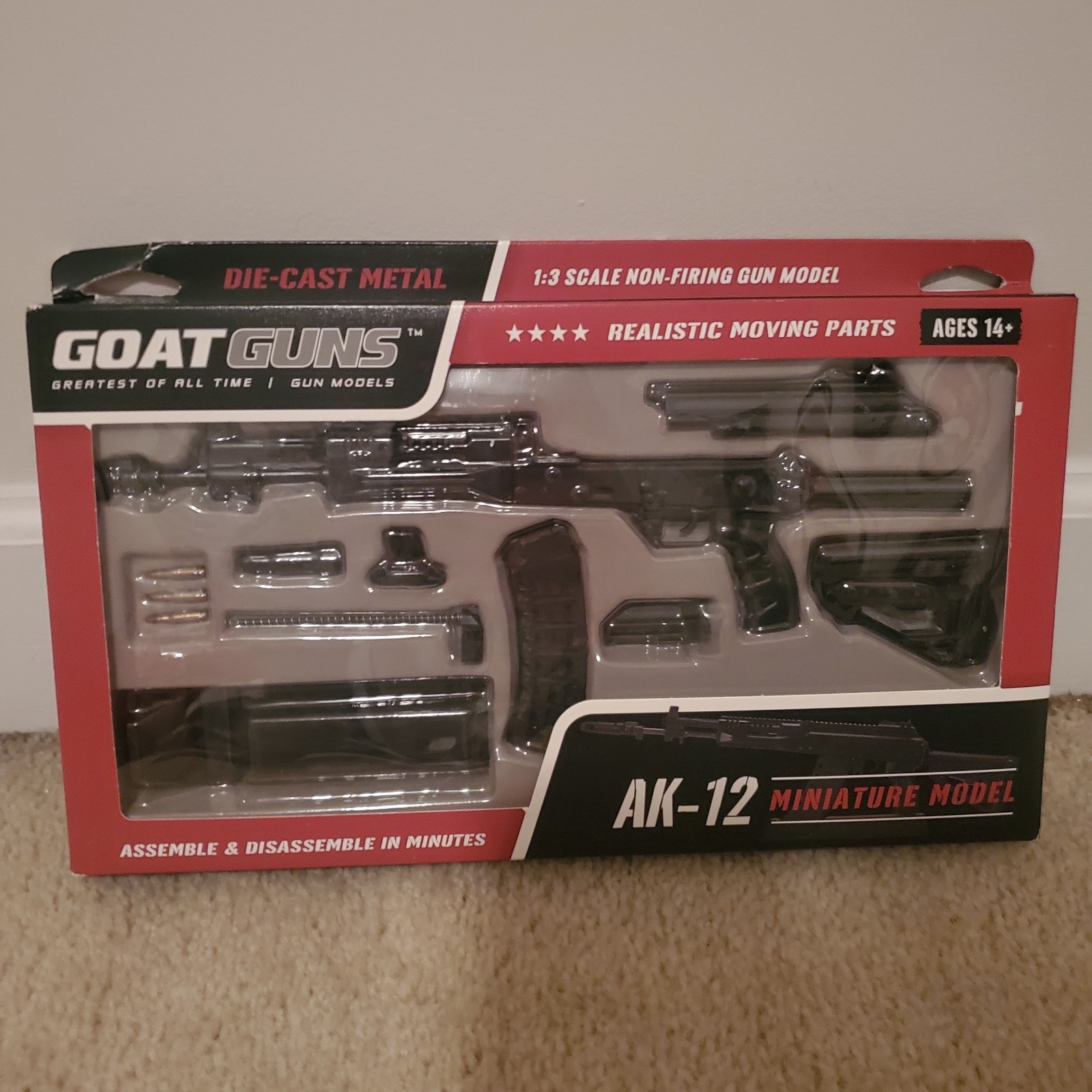Goat Guns 1/3 Scale Die Cast AK12 Model, Black NEW