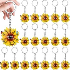 48 Pcs Inspirational Sunflower Keychain Gifts for Women Christian Bible Verse...