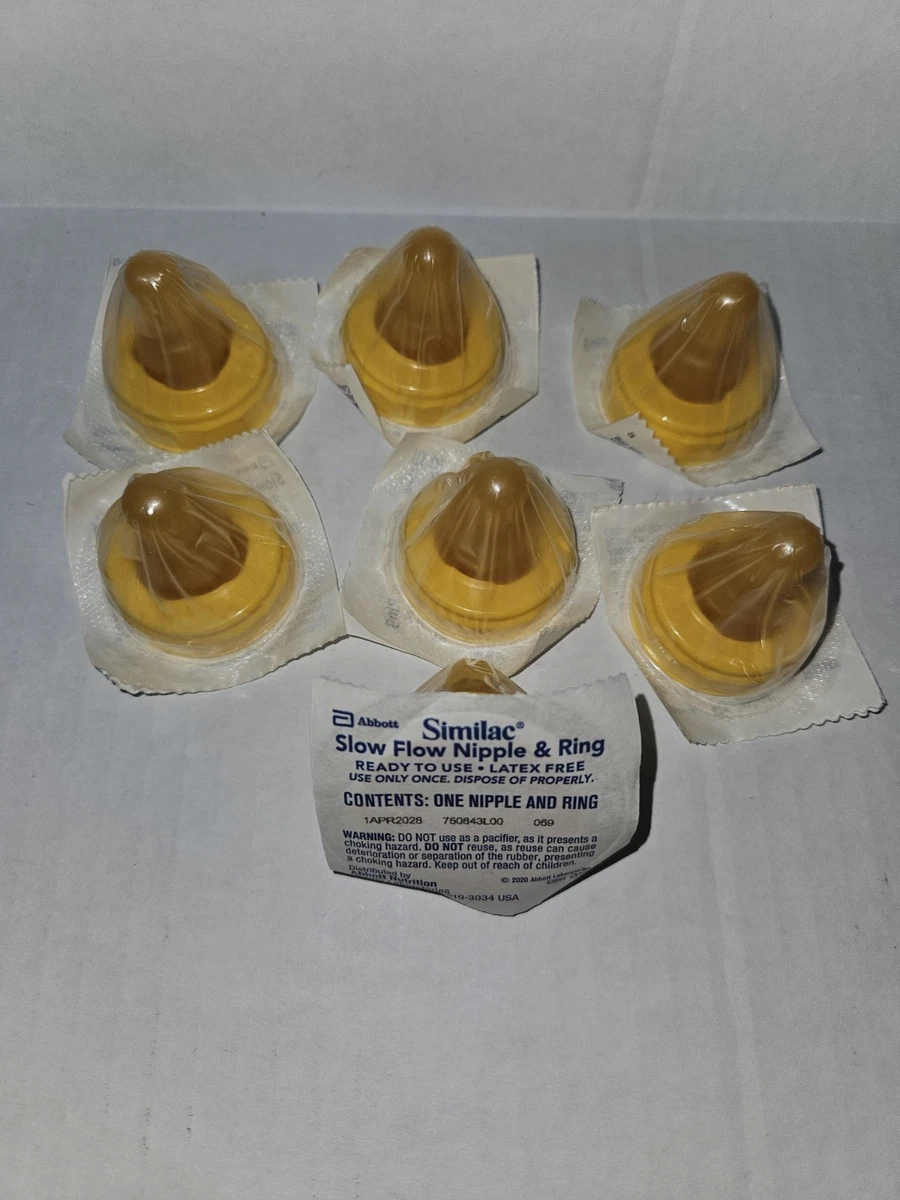 Similac Slow Flow Nipples & Rings - Pack Of 50, Latex-Free, Exp 03/2028