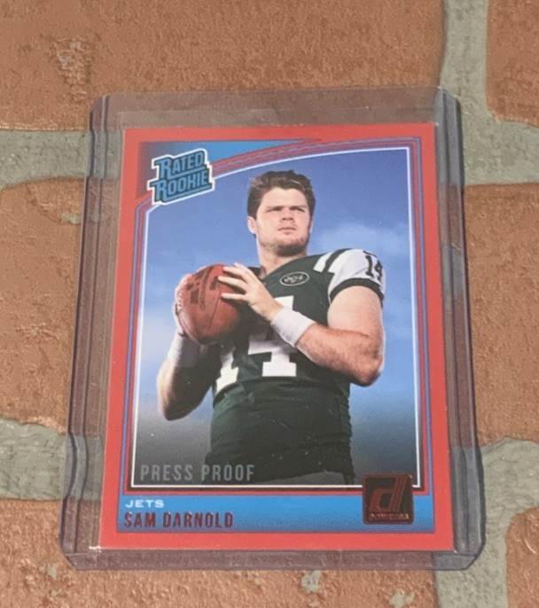 2018 Panini Donruss Rated Rookie Sam Darnold #301 Press Proof Red
