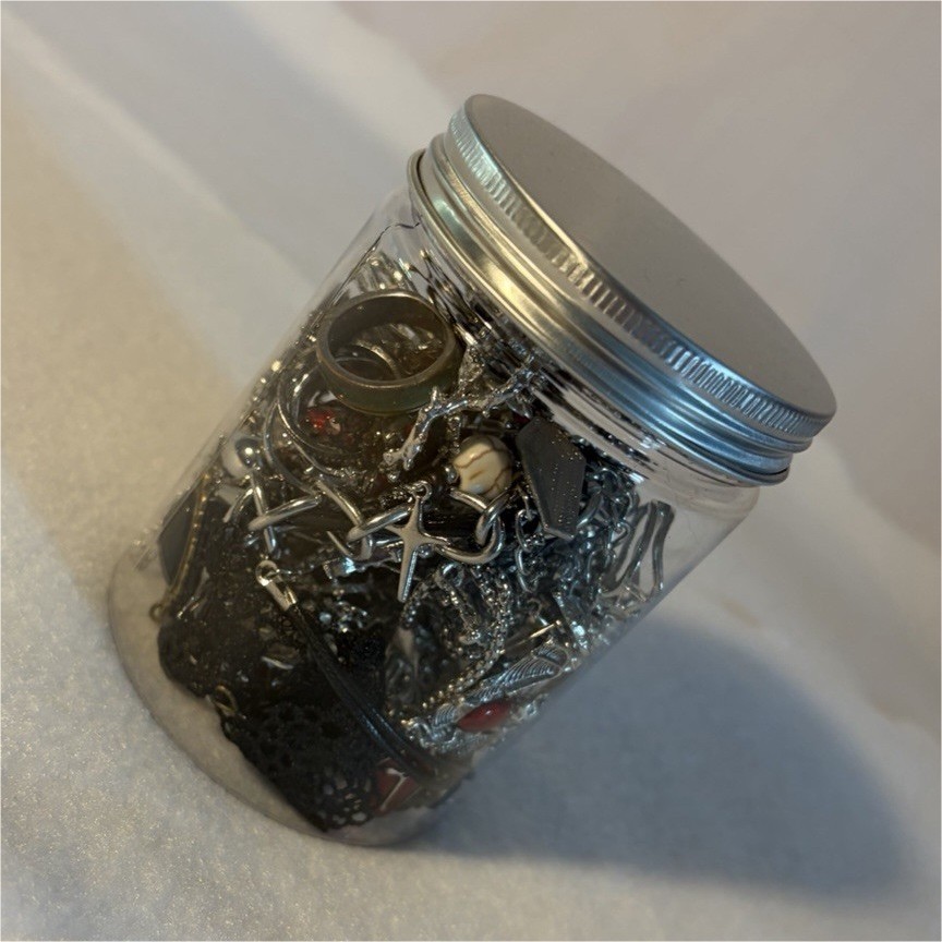 GOTH JEWELRY JAR- cute necklaces, bracelets, earrings & rings