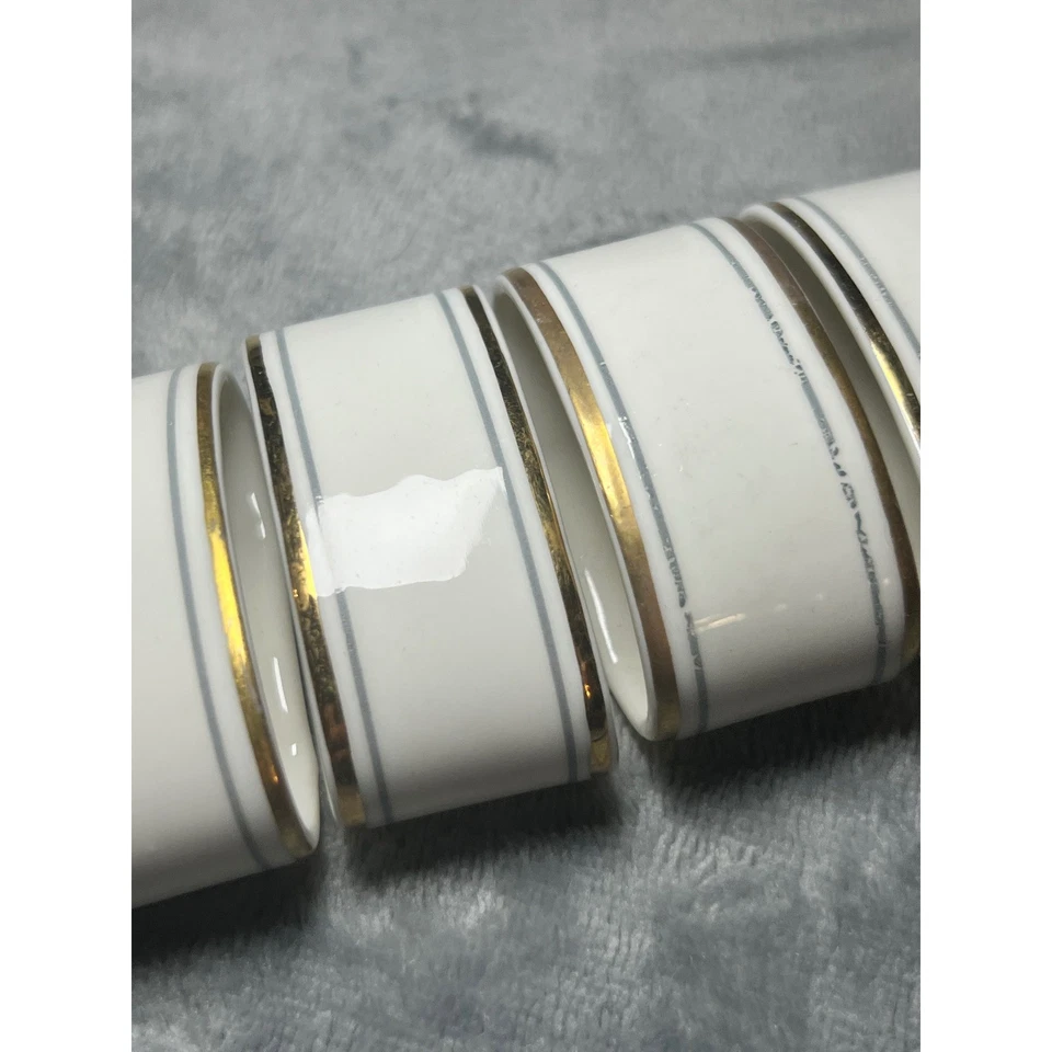 Juego de comedor Regency vintage de porcelana inglesa con adornos de oro blanco Foto 2 de 3