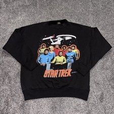 Vintage Star Trek Tv Promo Sweatshirt Size Large 1991 Black Sci-Fi Science Rare