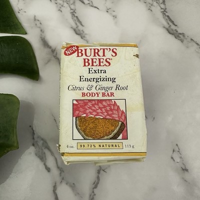 Burts Bees Extra Energizing Citrus Ginger Roos Body Bar New Natural Soap