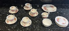 Very Rare Antique Fine Bone China Tea Set by Adderley with Chrysanthemum Flowers