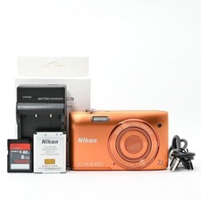 Good condition Nikon compact digital camera COOLPIX S3500 Apricot Orange