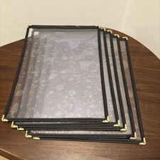 Set Of 5 Menu Cover folder with Metal corner protectors Restaurants Cafes Hotels
