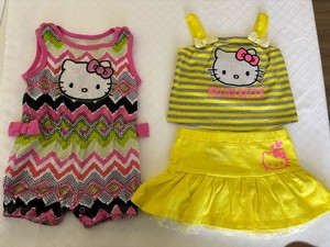 Hello Kitty Baby Girl 1 Pc Romper and 2 Pc Set - Size 12 Months