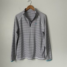 G/FORE Men's Striped Athletic Pullover Top Golf Blue White Men's Size Medium