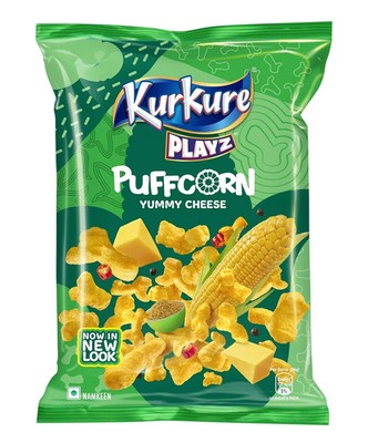 Kurkure Namkeen -Puffcorn, Cheesey Snack | 100% Veg | 90g (Pack of 10)