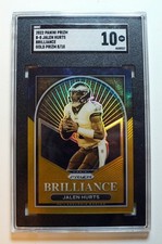Jalen Hurts 2022 Panini Prizm Football #B8 Brilliance Gold Refractor /10 SGC 10