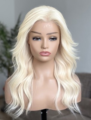 Echthaar Perücke | Strähne Hellblond  |Ohne Kleben | Lace Wig