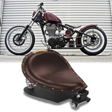Brown Motorcycle Solo Seat w/Spring Base For Suzuki LS650 Bobber Harley Davidson