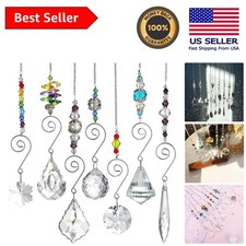 7 Irregular Crystal Prisms Hanging Suncatcher Set - Enhance Your Space Elegantly
