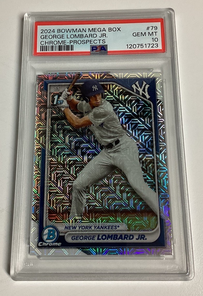 2024 Bowman Mega Box GEORGE LOMBARD JR. Mojo Refractor 1st Card PSA 10 GEM MT