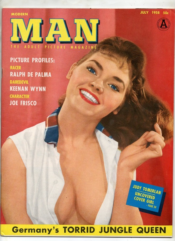MODERN MAN MAGAZINE JULY 1958.  JUDY TOMERLAN, NINA RUSSELL, DEDE