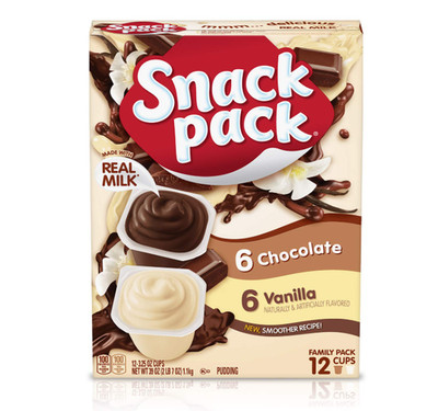 Snack Pack Chocolate and Vanilla Pudding Cups Family Pack, 12 Count
