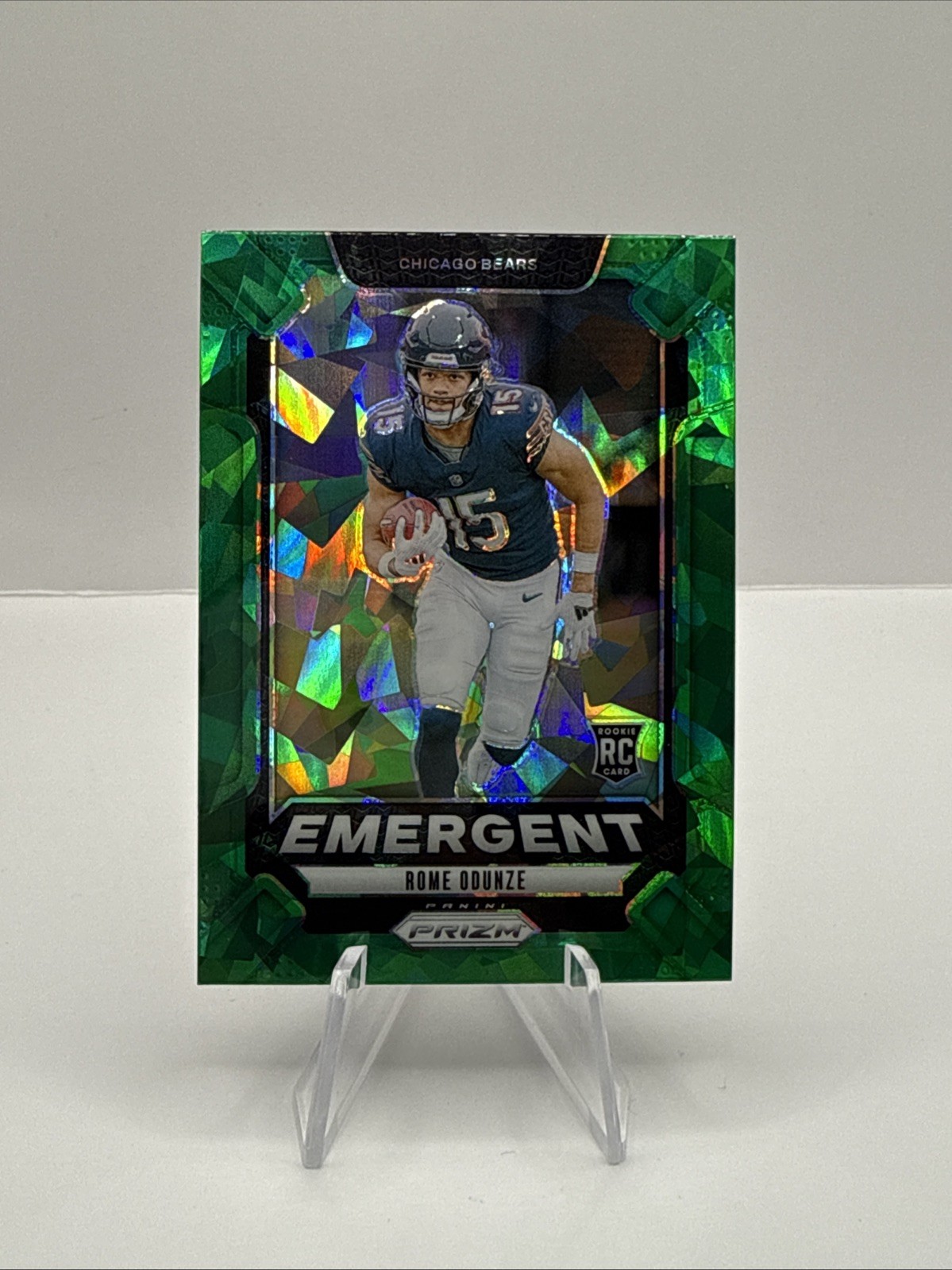 2024 Panini Prizm - Emergent Rome Odunze #11 Green Ice Prizm (RC) 💎UNDER COMP💎
