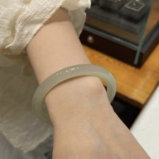 Certified natural Hotan Jade Light green fine circle Jingle Bracelet