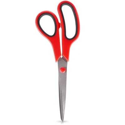 Ciseaux Universels Acier Inoxydable 21cm Poignées Ergonomiques Rouge - Photo 1/4