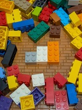 LEGO 200pcs Mix 2x2 2x3 2x4 Bricks Bulk Lot Cleaned Assorted Colors City
