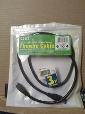 QVS 3' IEEE-1394i 6 Pin Male to 4 Pin Male Firewire 400Mbps iLINK Cable PC New