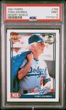 1991 TOPPS DESERT SHIELD #789 TOM LASORDA PSA 9 MINT DODGERS HOF