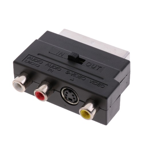 SCART Adapter AV Block zu 3 RCA Phono Composite S-Video mit In / - Afbeelding 5 van 9