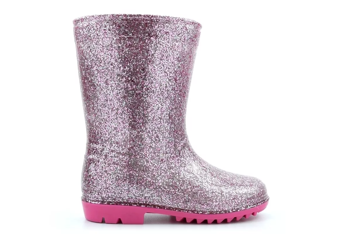 Girls Wellington Boots Girls Glitter Wellies Waterproof Shiny Wellingtons Size