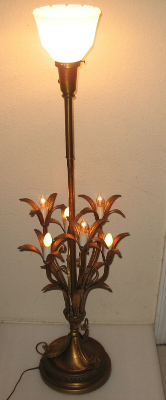 Vintage Hollywood Regency Style Flower Floor Lamp