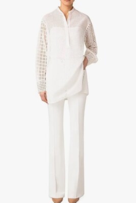 Akris Cotton Broderie Anglaise Patchwork Tunic $1750  New