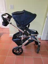 UPPAbaby VISTA Stroller, Blue Mélange Material, Silver Frame
